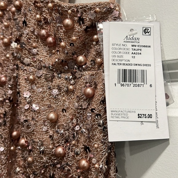 Aidan Mattox Beaded Halter Dress - Picture 6 of 7